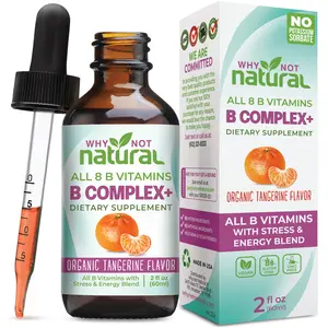 Why Not Natural B complex - All 8 B vitamins in their bioavailable forms + Stress & Energy Blend Dietary Supplement Fitness Healthcare Edible Optimum Nail