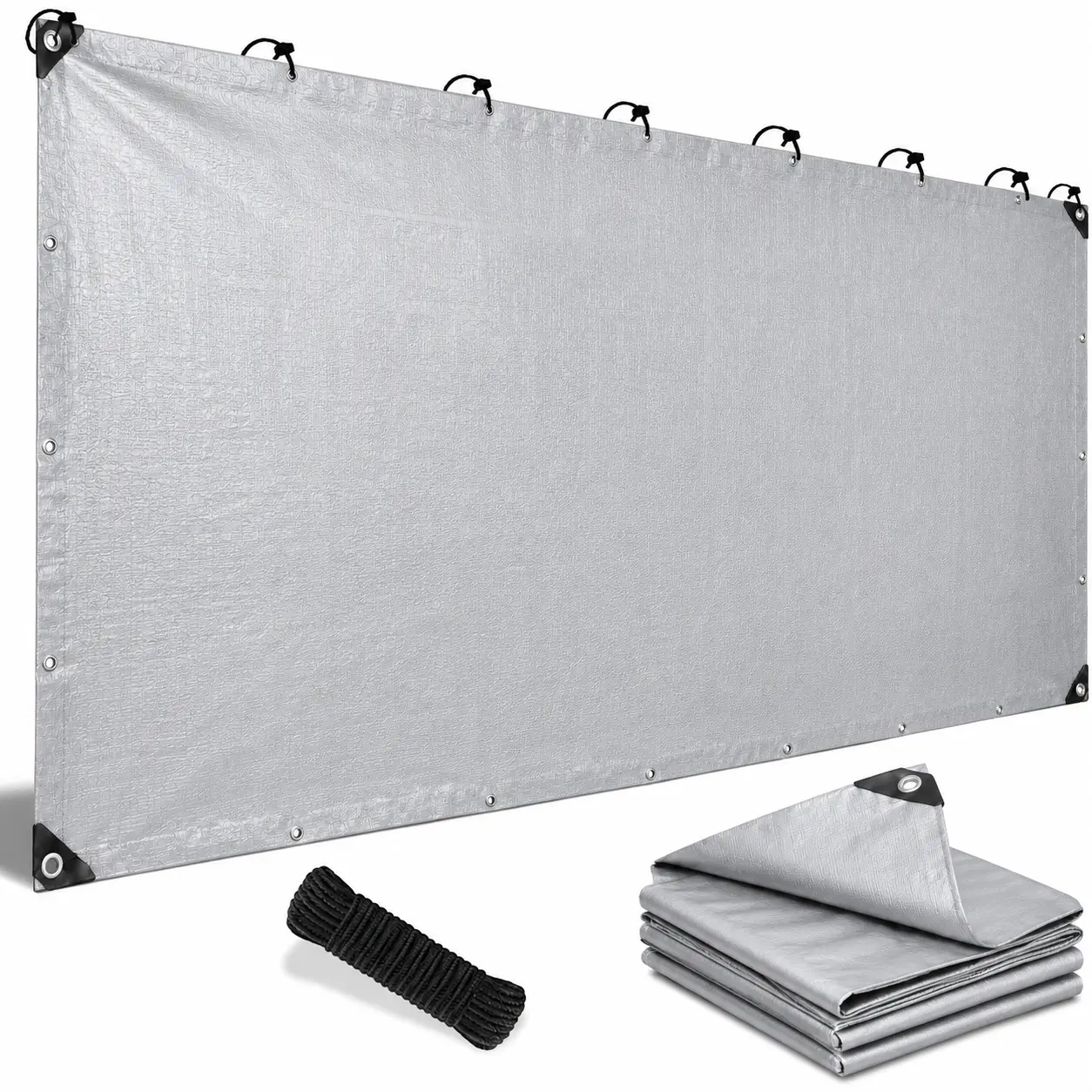 8mil Thick Outdoor Cover 10x13 Ft Waterproof Rain Tarp with Metal Grommets, Multipurpose for Patio Furniture, Greenhouse & Camping, 8Milthick, Outdoorcover