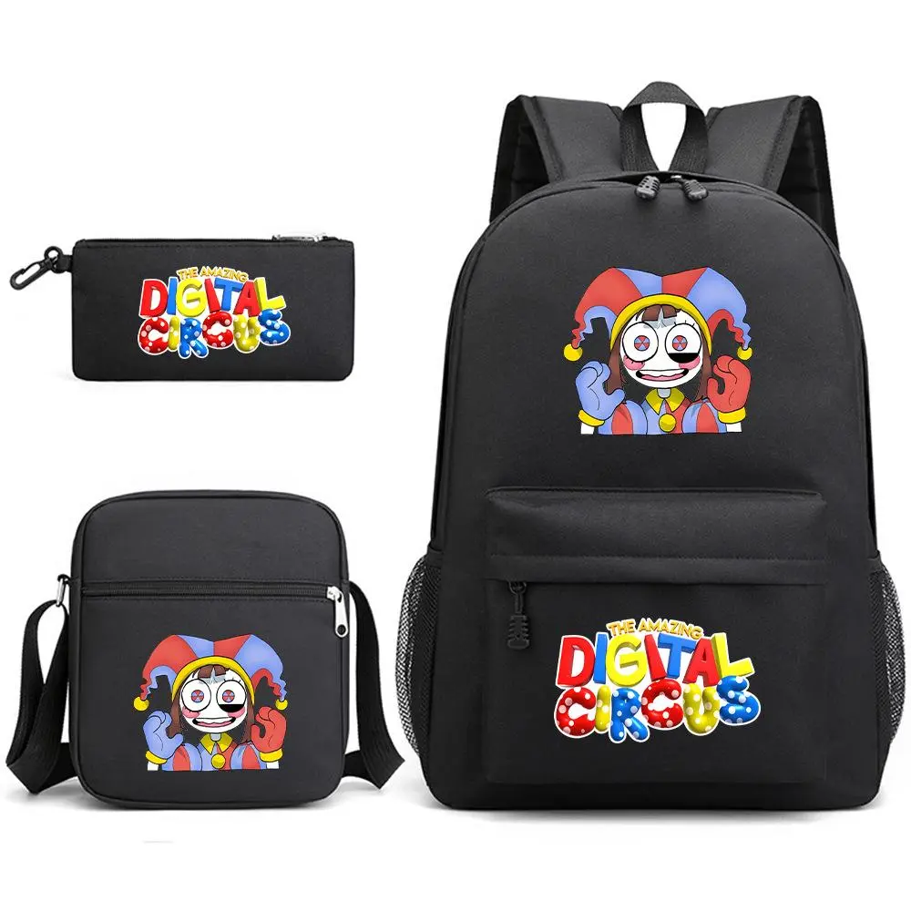 3 In 1 The Amazing Digital Circus Pomni Backpack Set Crossbody Bag Pencil Case Cartoon School Kit