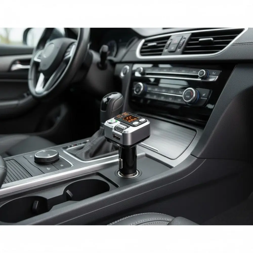 Wireless Car Bluetooth 5.0 Receiver with PD Fast Charging, Digital Display, USB/FM Transmitter, Universal Automotive Car Audio Adapter for Cars Trucks SUVs, Hi-Fi Sound Upgrade & Anti-Interference Chip