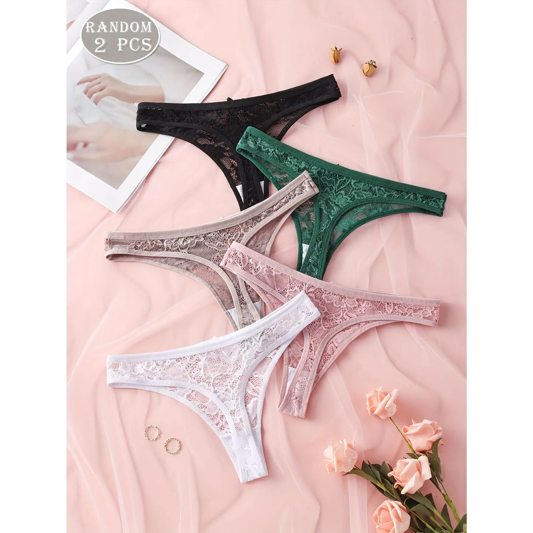 Women's Seamless Low-Waist Thong Briefs 2-Pack, Solid Color Comfortable Polyamide Underwear for Sports, Two-Pack