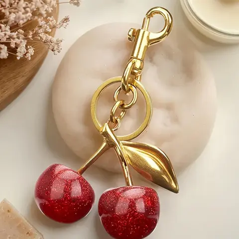 Cute Cherry Design Keychain, Bag Charms, Fashionable Alloy Keychain for Women & Girls, Trendy All-match & Exquisite Keychain for Birthday Gift, Cute Keychains