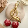 Cute Cherry Design Keychain, Bag Charms, Fashionable Alloy Keychain for Women & Girls, Trendy All-match & Exquisite Keychain for Birthday Gift, Cute Keychains