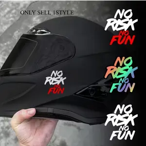 2PCS/SET Street Trendy Hardcore Attitude Logo Sticker Motorcycle Decals Stick on motorcycle helmets or hardcore motorcycle backpacks, this multi-color "NO RISK NO FUN" decor instantly has an attitude cool vibe, motorcycle attitude players