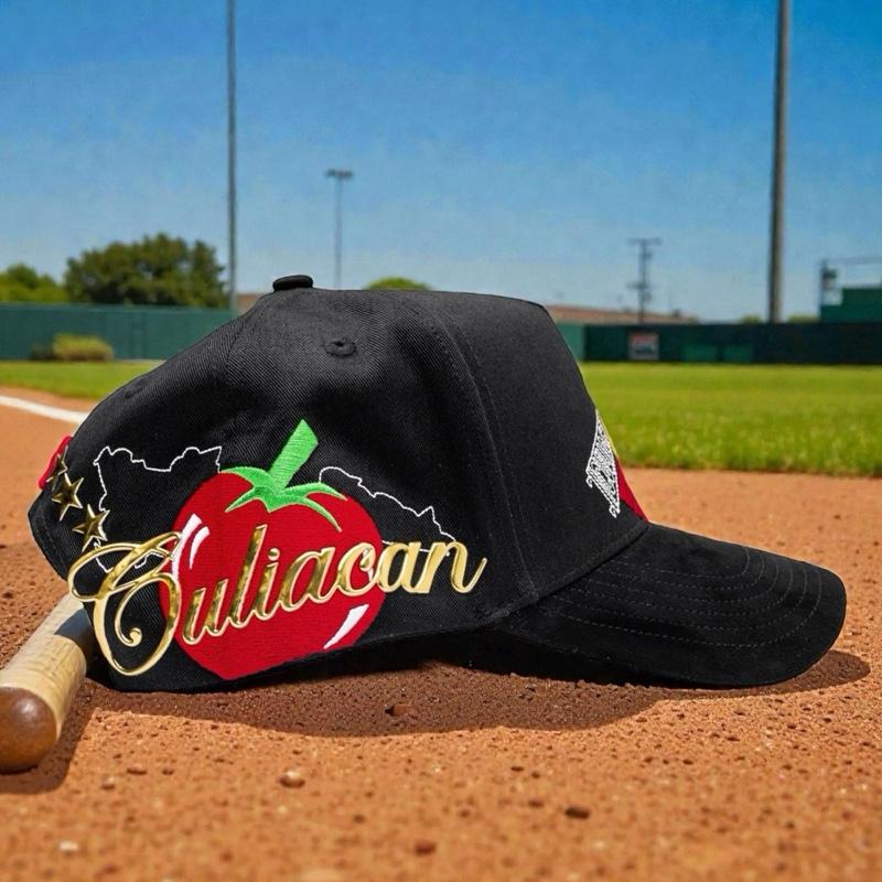 Bragado Brand Tomateros de Culiacan Premium Black Suede Snapback with Silk Interior Adjustable Fit Burgundy/Gold Limited Edition Hat