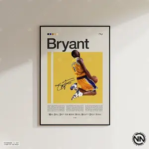 Kob Bryant 8 Poster, Sports Poster, Mid Century Modern, Basketball Gift, Sports Bedroom Posters