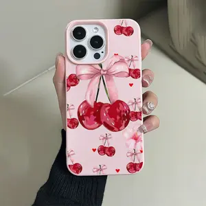 Cherry Pattern Anti-Drop Tpu Phone Case for iPhone Models, Ideal Gift for Women & Teen Girls, Perfect for Birthdays & Christmas