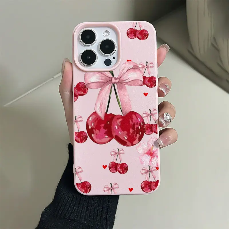 Cherry Pattern Anti-Drop Tpu Phone Case for iPhone Models, Ideal Gift for Women & Teen Girls, Perfect for Birthdays & Christmas