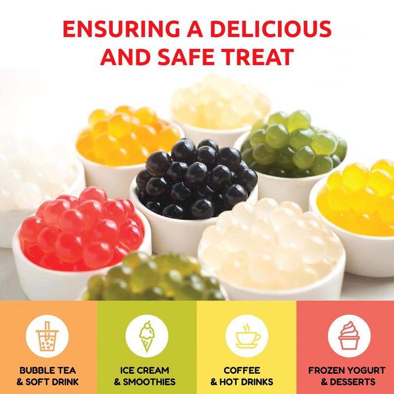 Fanale Watermelon Popping Boba Pearls Vegan Non GMO Gluten Free Fat Free Ideal for Bubble Tea Smoothies Ice Cream Desserts and Beverages