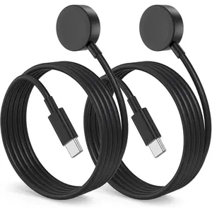 2Pack for Apple Watch Charger Cable, 3FT USB C to Magnetic Wireless Fast i-Watch Charging Cord [Portable], Compatible with iWatch Series Ultra/9/8/7/6/SE/SE2/5/4/3/2 - Black
