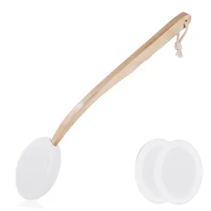 Back Lotion Applicator with 3 Replaceable Pads, Lotion Applicator for Back Self Elderly, Women, Sunscreen Applicator for Cream with  Easy to Target Back and Feet, White