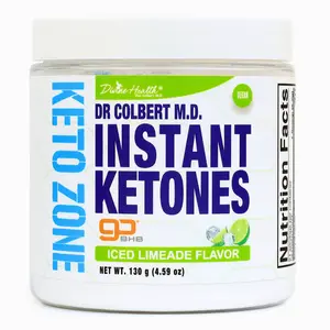 Dr Colbert, MD Instant Ketones Powder | Limeade Flavor | Keto Zone | Divine Health | Recommended in The Keto Zone Diet Book | GoBHB | Exogenous BHB Ketone Salts | 4.59oz | 21 Servings