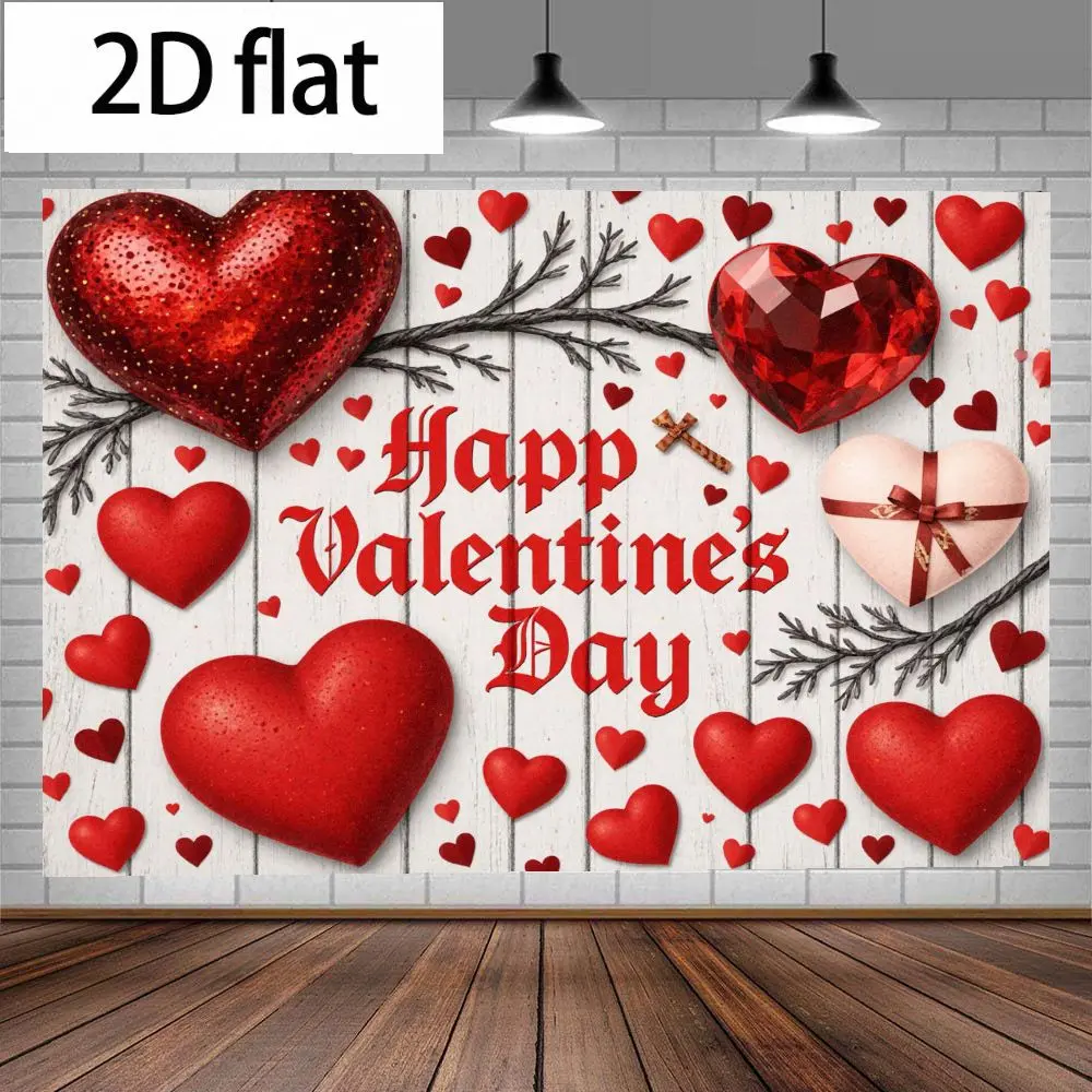 2D flat banner 1pcsAvezano Valentine's Day Red Rose Backdrop White Brick Wall Backdrop for Hen Party Birthday Wedding Party Photo Booth Decoration  PuntOutdoor Door Portrait Photography Studio Professional Photographer Video Backdrops