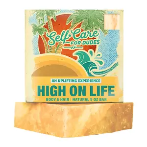 HIGH ON LIFE - Body & Hair Soap Bar For Men, Uplifting, Hand crafted in USA