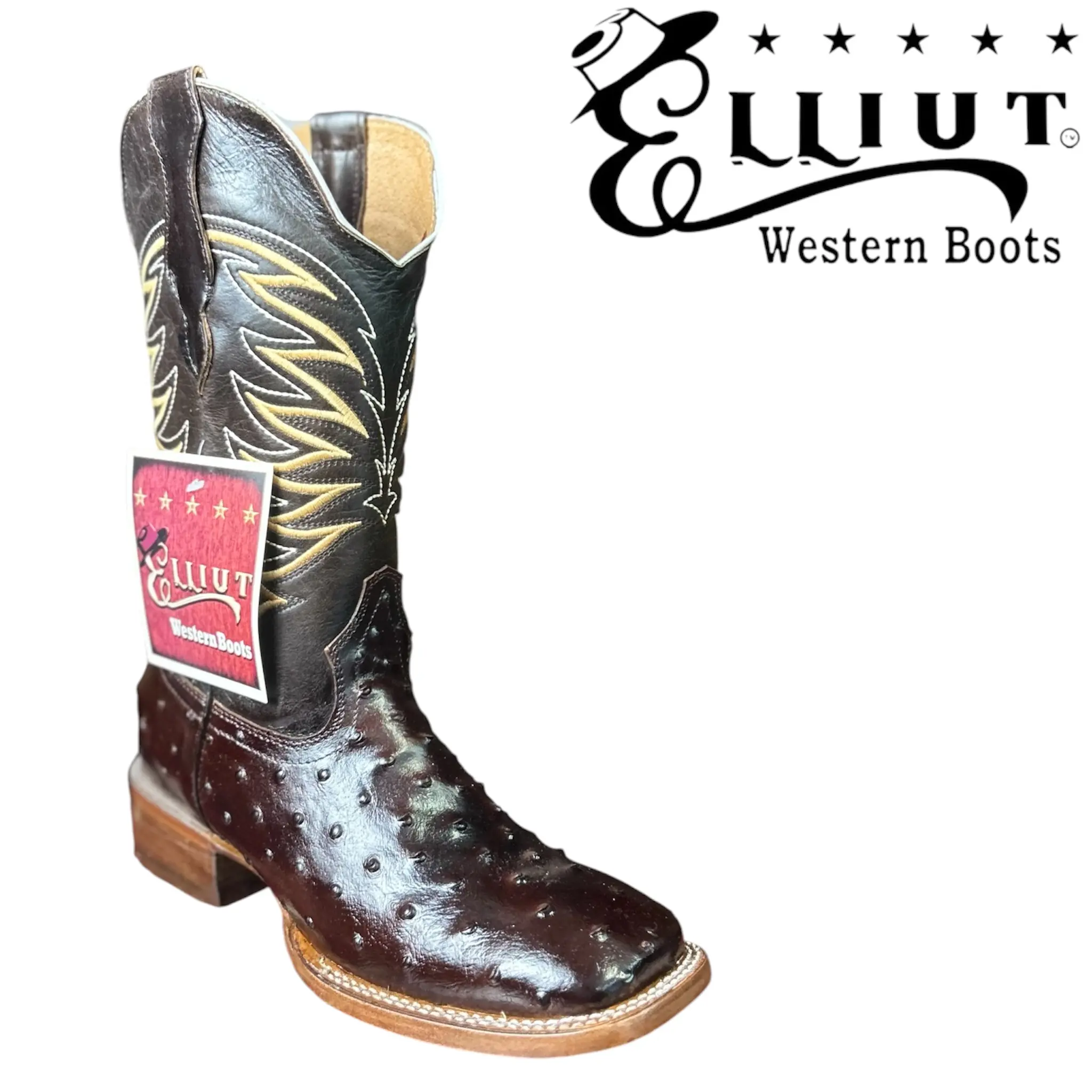 Men's Fashion Boots -  Quill Dark Brown Imitation / Print