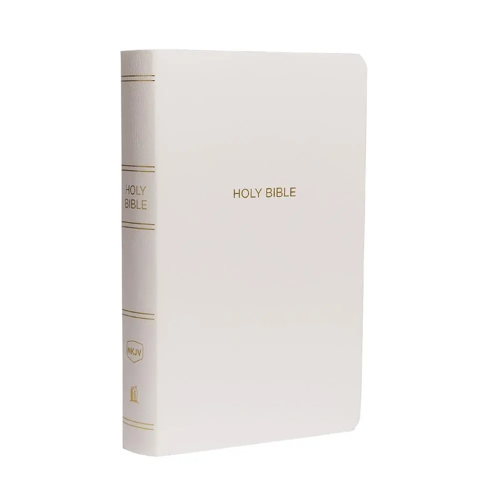 USED Book - NKJV, Gift and Award Bible, Leather-Look, White, Red Letter Edition by Thomas Nelson (Imitation Leather) - english