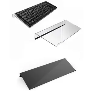 Acrylic Keyboard Stand Adjustable Height Desk Holder Space Saving Computer Keyboard Tray for PC Laptop Tablet No Assembly Required