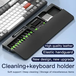 Convenient keyboard stand with cleaning combination kit, keyboard dust collector+laptop screen cleaning+Bluetooth headphone phone screen cleaning tool, suitable for multifunctional cleaning of AirPods