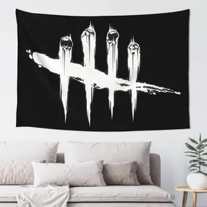 Dead by Daylight Game Tapestry - PEWWEBFDFH Aesthetic Wall Hanging Poster, Polyester, Black, for Living Room or Dorm Decor, 60x40 Inches, Decorative Gifts, 60X51