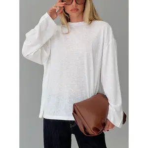 Zaydee Oversized Long Sleeve Top White