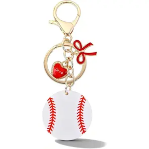 Veliora Gift B Mini Soccer Ball Keychain Baseball Keychain for Car Keys Accessories Cute Purse Bag Charms for Handbags for Women
