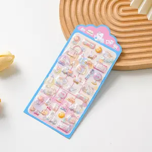 Cute 3D Resin Stickers, Cartoon Animal Food Hand Account Decorative Stickers, Fun and Creative Paper Craft Supplies