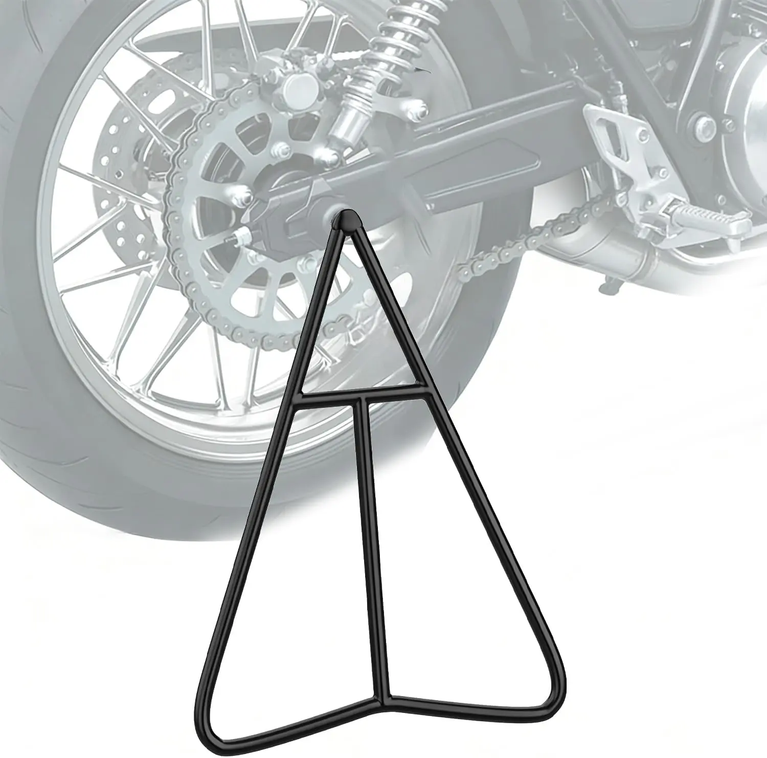 Nilight Triangle T-Shaped Central Motorcycle Rear Wheel Paddock Stand with Wheel Chocks - 80-500cc Supermoto, Motocross Enduro Pit Bike Repair Accessory