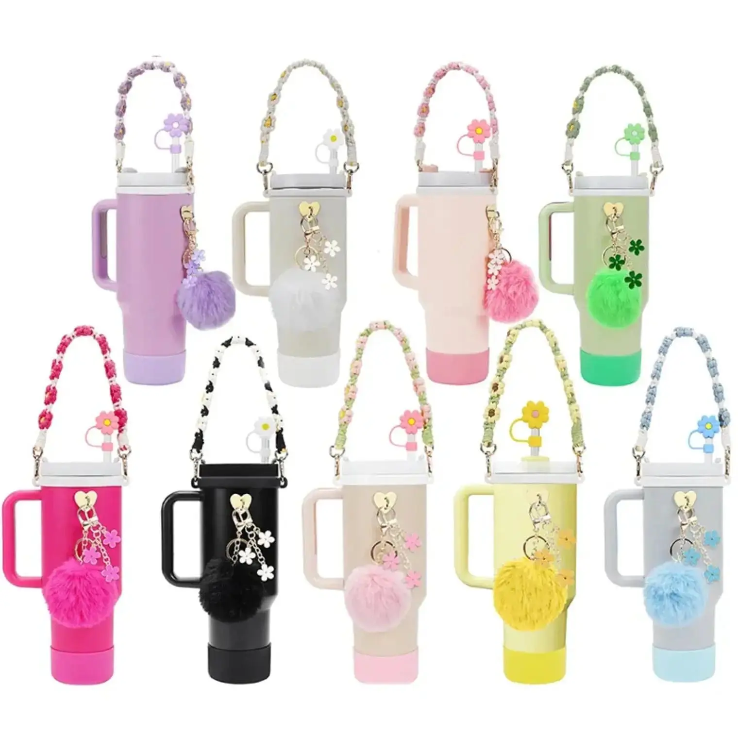 New 7pcs Cup Accessories Set for Cup Tumbler Straw Cover Not Including The Cup