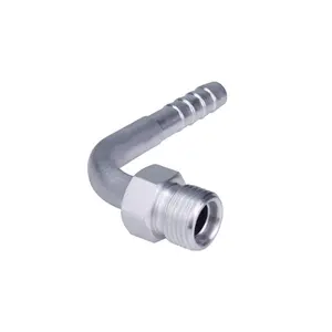 #6 8mm 90 Degree Male Insert O-ring Barbed Fitting for A/C Refrigerant Hose
