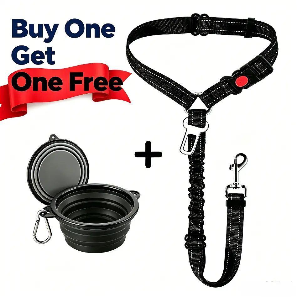 Headrest Dog Car Safety Seat Belt, Adjustable Length Multifunctional Car Safety Belt Leash, Spring Car Travel, Dog Owners Drive with Peace of Mind