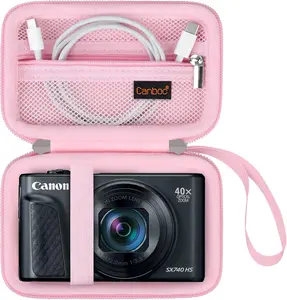 Carrying Case for Canon Powershot 740/ 730/ 720/ 620/ G7X Mark Iii/Mark II Digital Camera, Point and Shoot Camera Bag, Mesh Pocket Fits USB Cable, Batteries, Pink (Case Only)