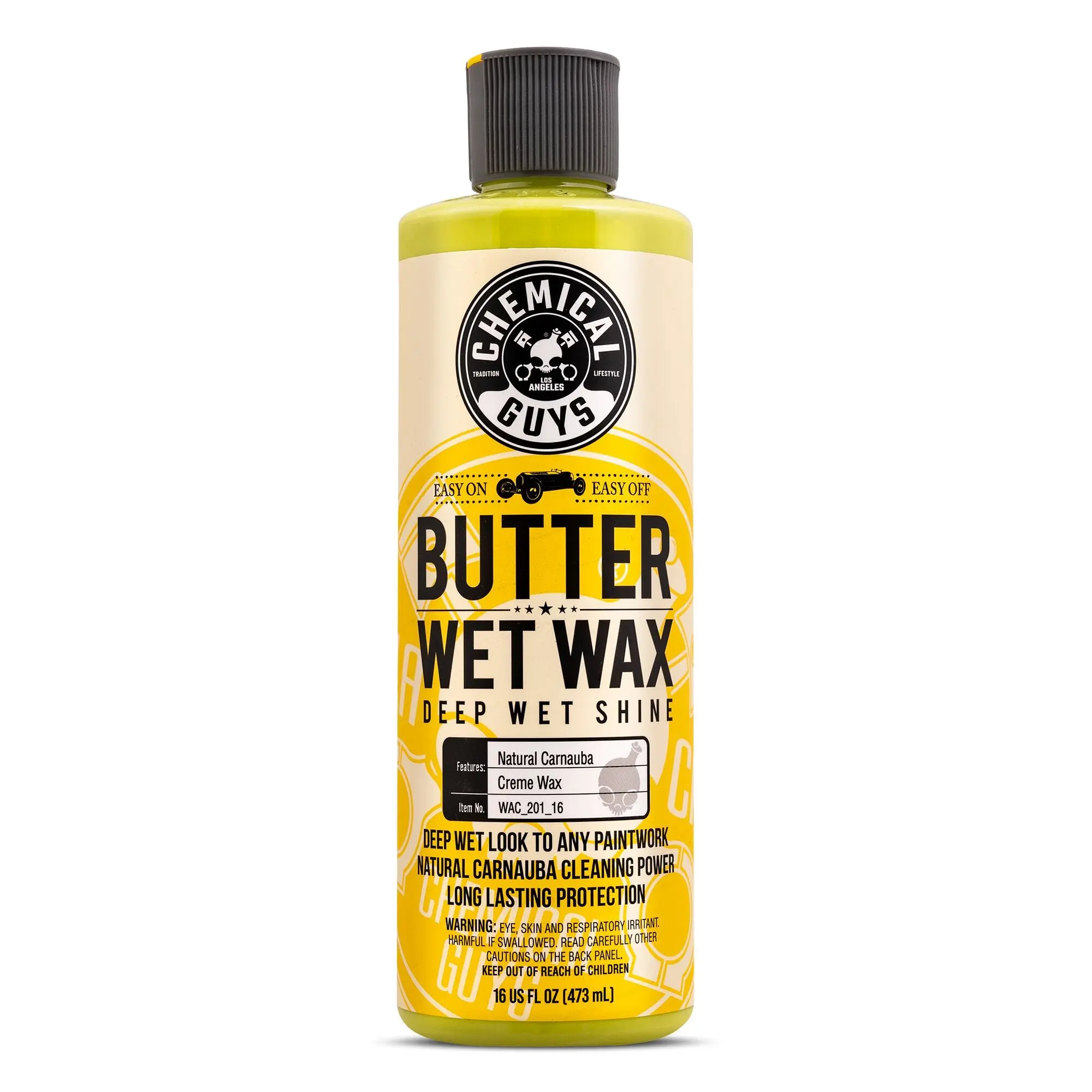 Chemical Guys Butter Wet Carnauba Wax - Easy-Apply Liquid Paint Protection Wet Wax with UV Blockers, Dust Repel Coat, Hydrophobic Properties, Long-Lasting Shine, Warm Glow for Paint, Chrome, Glass, Surface Cleaner
