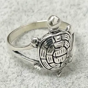 Sterling Silver 925 Turtle Ring Sea Jewelry