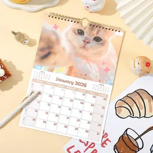 2026 Cute Animal Calendar A4 Size with Monthly Planner Daily Weekly Layouts Pastel Colors for Home Office School Pet Lovers Ideal Gift for Professionals Students Home Planning Playful Design Sturdy Construction Planning Tool Office Workers