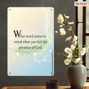 1pc 8x12in Aluminum Sign, Word, God, Presence Bible Pattern, Wall Art Plaque, Religious Inspirational Plaque for Home, Gym, Quiet Bar, Living Room, Durable and Versatile Wall Decorative Idea Gift Aluminum Plate Painting