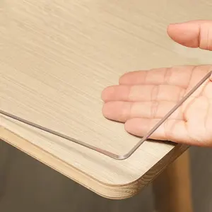 1.5mm PVC transparent tablecloth with a thickness, heat-resistant, waterproof, and oil resistant dining table mat, 1pc