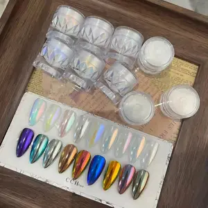 Colorful Nail Powder Set, 1 Set Nail Art Powder, Professional Chrome Powder Nail Art & Nail Powder for Home & Salon Use