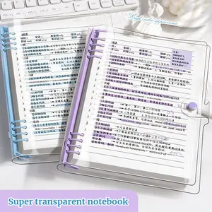 A5 Transparent Loose Leaf Notebook for Intensive Study, Detachable Ring System, Clear Cover, Ideal for Exam Preparation