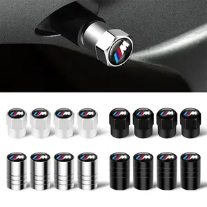 4 Pack Universal Metal Valve Stem Caps, Dustproof Rustproof Leak-Proof Tire Covers for Bmw M Performance Models, Wheel Air Mouth Protection Decorative Accessories Car Parts
