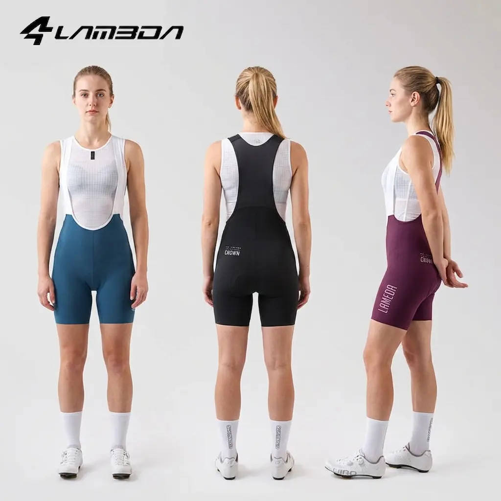 LAMEDA Bike Shorts Womens Padded Cycling Bibs Women High Waisted with Padding Breathable Bicycle Shorts for Biking Road