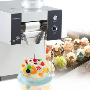 Kolice Automatic Electric Ice Shaved Machine, Snow Cone Shaver, 198lbs/day Snowflake Ice Machine, Air Cooling for Home, Parties, Food Truck, Restaurant, Milktea Shops,etc