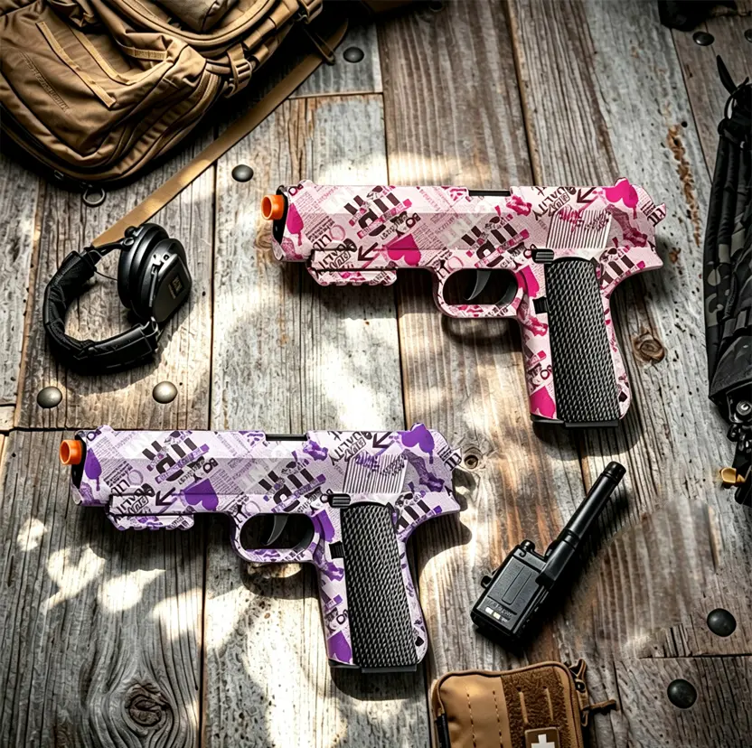1911 Colorful Plastic Toy Gun Set - High-Quality Innovatively Designed Toy, Girls' Gift for Outdoor Fun，Holiday Gifts.