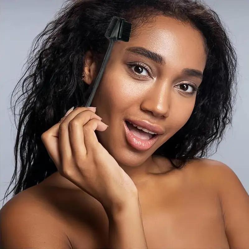 Idoli Hair Edge Brush 3 in 1 Double Sided Pack for Smoooth Grooming Haircare Heatless