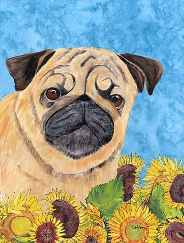 Pug Canvas Flag - House Size, 28 x 40 in.