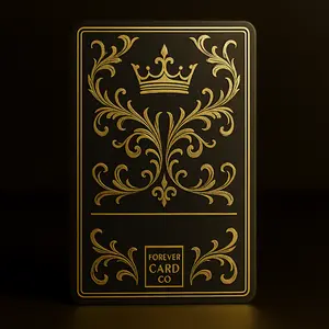 Black & Gold Crown Masculine Metal Card – Luxury Keepsake Gift for Men, Anniversary, or Self-Manifestation - Forever Card Co.