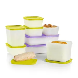 Tupperware Freezer Mates Plus Airtight Containers Set with Color Control Technology & Stain Guard for Meal Prep Kitchen Supplies Freezer Safe Storage