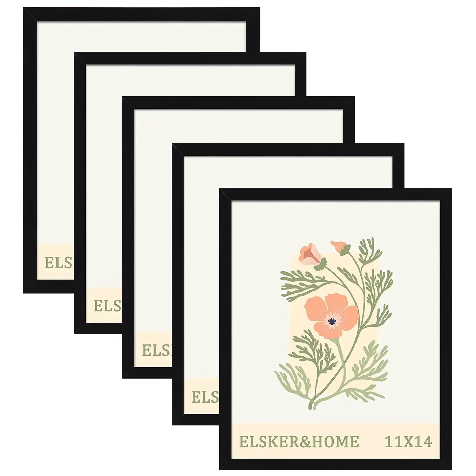 5/10 wooden black 11x14 inch photo frames, lightweight 11x14 poster frames, 11x14 black photo frames, 11x14 thin hanging frames, Christmas and Halloween wall decoration set