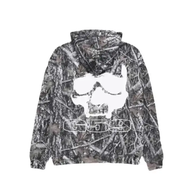 Unisex G59 Skull Camo Graphic Hoodie for Men & Women – Outdoor Streetwear Hoodie, Everyday Casual Application, Soft Cozy Fabric, Adjustable Drawstring Hood, Large Back Skull Print, Durable Fade-Resistant Print