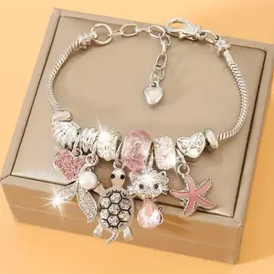 Women's & Teens' Stainless Steel Adjustable Chain Link Bracelet with Toggle Clasp, 0.3 cm Thickness, 0.8 cm Width, 15 g, Chain Accents Bracelets & Bangles, Fashion Cool Jewelry Accessories