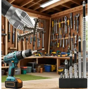 Impact-Resistant Drill Bit Set: Non-Slip Alloy Steel for DIY/Pro Use, 6-Piece Magnetic Bits (25-150mm), Durable Anti-Slip Design, Heavy-Duty Construction for Precision Drilling